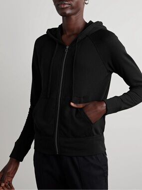 James Perse Black Zip-Up Hoodie Sweater in gray blue